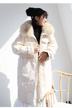 Load image into Gallery viewer, In the winter of 2018, the new Korean version of fur collar hooded down jacket women thickened white duck down long down jacket women 3038