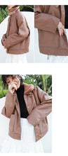 Load image into Gallery viewer, New Winter Sueded Korean Leather Coat with Belt Decorative Large Pocket Loose Leather Coat 3066