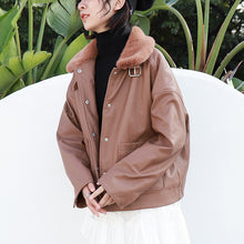 Load image into Gallery viewer, New Winter Sueded Korean Leather Coat with Belt Decorative Large Pocket Loose Leather Coat 3066