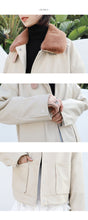 Load image into Gallery viewer, New Winter Sueded Korean Leather Coat with Belt Decorative Large Pocket Loose Leather Coat 3066