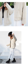 Load image into Gallery viewer, New Winter Sueded Korean Leather Coat with Belt Decorative Large Pocket Loose Leather Coat 3066