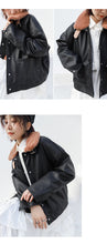 Load image into Gallery viewer, New Winter Sueded Korean Leather Coat with Belt Decorative Large Pocket Loose Leather Coat 3066