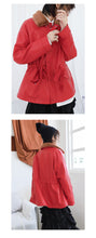 Load image into Gallery viewer, [clearance second kills 218] Korean version of wool collar plus plush women's leather jacket loose rope jacket PU leather jacket 3070