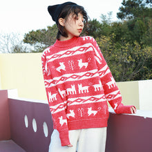 Load image into Gallery viewer, "Clearance seconds kill 76 yuan not to return not to change" fawn sweater women loose round neck pullover sweater 1806