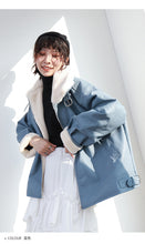 Load image into Gallery viewer, "Clearance seconds kill" winter fur collar locomotive clothing plus velvet women's jacket coat loose leather women 3069