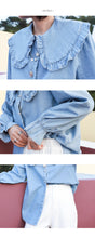 Load image into Gallery viewer, "The end of the season seconds kill 78 yuan does not return does not change" doll collar Pearl button art shirt horn cowboy shirt 1036