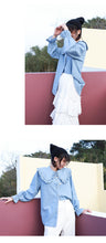 Load image into Gallery viewer, "The end of the season seconds kill 78 yuan does not return does not change" doll collar Pearl button art shirt horn cowboy shirt 1036