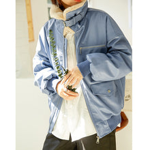 Load image into Gallery viewer, Leather coat female 2018 Korean version of double collar motorcycle suit plus velvet women's jacket coat loose leather coat female winter 3079