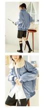 Load image into Gallery viewer, Leather coat female 2018 Korean version of double collar motorcycle suit plus velvet women's jacket coat loose leather coat female winter 3079