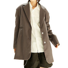 Load image into Gallery viewer, Spring and Summer 2019 New Korean Version Women's Medium and Long Leisure Suit Jacket Women's Loose Pure Color Small Suit 3081