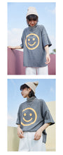 Load image into Gallery viewer, Spring 2019 new thick sanding short sleeve T-shirt female students loose cartoon smiling face half sleeve 1011