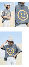Load image into Gallery viewer, Spring 2019 new thick sanding short sleeve T-shirt female students loose cartoon smiling face half sleeve 1011