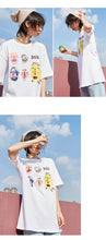 Load image into Gallery viewer, Spring 2019 New Women's Wear Thickened Ground Short-sleeved Women's Round Neck Medium-long Printed T-shirt 80202