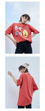 Load image into Gallery viewer, Spring 2019 New Women's Wear Thickened Ground Short-sleeved Women's Round Neck Medium-long Printed T-shirt 80202