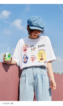 Load image into Gallery viewer, Spring 2019 New Women's Wear Thickened Ground Short-sleeved Women's Round Neck Medium-long Printed T-shirt 80202