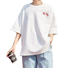 Load image into Gallery viewer, Spring and summer 2019 new sanding base shirt women casual crew neck T-shirt women embroidered short sleeve T-shirt 9950