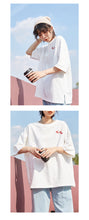 Load image into Gallery viewer, Spring and summer 2019 new sanding base shirt women casual crew neck T-shirt women embroidered short sleeve T-shirt 9950