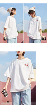 Load image into Gallery viewer, Spring and summer 2019 new sanding base shirt women casual crew neck T-shirt women embroidered short sleeve T-shirt 9950