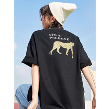 Load image into Gallery viewer, Spring 2009 cotton T-shirt Korean version women's loose BF jacket round collar cartoon short sleeve blouse 80160