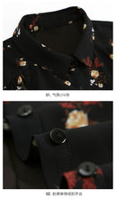 Load image into Gallery viewer, Spring 2009 New Woman's Loudspeaker Sleeve Printed Bottom Shirt Temperament Famous Yuanyuan Chiffon Shirt 51070