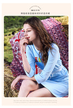 Load image into Gallery viewer, Newly fashioned women's round-collar embroidered A-shaped skirt in early spring of 2019