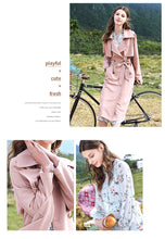 Load image into Gallery viewer, Spring 2009 New Women's Wear Pure Collar Tie Overcoat Double-breasted Extended Windswear 97138