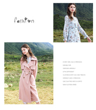 Load image into Gallery viewer, Spring 2009 New Women's Wear Pure Collar Tie Overcoat Double-breasted Extended Windswear 97138
