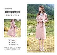 Load image into Gallery viewer, Spring 2009 New Women's Wear Pure Collar Tie Overcoat Double-breasted Extended Windswear 97138