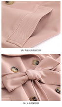 Load image into Gallery viewer, Spring 2009 New Women's Wear Pure Collar Tie Overcoat Double-breasted Extended Windswear 97138