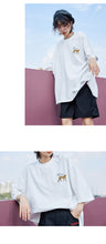 Load image into Gallery viewer, Spring 2009 cotton T-shirt Korean version women's loose BF jacket round collar cartoon short sleeve blouse 80160
