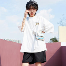 Load image into Gallery viewer, Spring 2009 cotton T-shirt Korean version women's loose BF jacket round collar cartoon short sleeve blouse 80160
