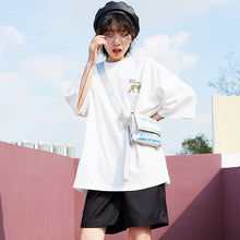 Load image into Gallery viewer, Spring 2009 cotton T-shirt Korean version women's loose BF jacket round collar cartoon short sleeve blouse 80160