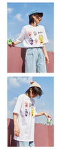 Load image into Gallery viewer, Spring 2019 New Women's Wear Thickened Ground Short-sleeved Women's Round Neck Medium-long Printed T-shirt 80202