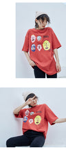Load image into Gallery viewer, Spring 2019 New Women's Wear Thickened Ground Short-sleeved Women's Round Neck Medium-long Printed T-shirt 80202