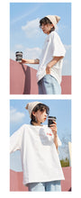 Load image into Gallery viewer, Spring and summer 2019 new sanding base shirt women casual crew neck T-shirt women embroidered short sleeve T-shirt 9950