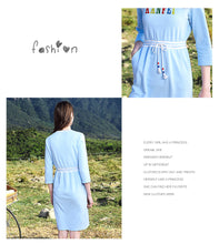 Load image into Gallery viewer, Newly fashioned women's round-collar embroidered A-shaped skirt in early spring of 2019