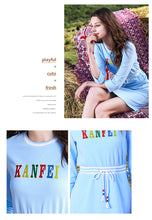 Load image into Gallery viewer, Newly fashioned women's round-collar embroidered A-shaped skirt in early spring of 2019