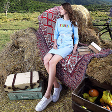 Load image into Gallery viewer, Newly fashioned women's round-collar embroidered A-shaped skirt in early spring of 2019