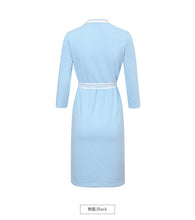 Load image into Gallery viewer, Newly fashioned women's round-collar embroidered A-shaped skirt in early spring of 2019