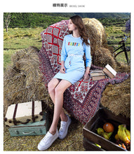 Load image into Gallery viewer, Newly fashioned women's round-collar embroidered A-shaped skirt in early spring of 2019