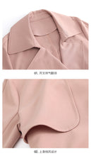 Load image into Gallery viewer, Spring 2009 New Women's Wear Pure Collar Tie Overcoat Double-breasted Extended Windswear 97138