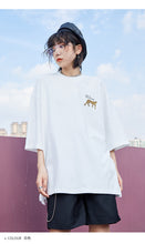 Load image into Gallery viewer, Spring 2009 cotton T-shirt Korean version women's loose BF jacket round collar cartoon short sleeve blouse 80160