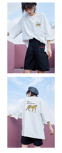 Load image into Gallery viewer, Spring 2009 cotton T-shirt Korean version women's loose BF jacket round collar cartoon short sleeve blouse 80160