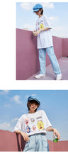 Load image into Gallery viewer, Spring 2019 New Women's Wear Thickened Ground Short-sleeved Women's Round Neck Medium-long Printed T-shirt 80202