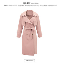 Load image into Gallery viewer, Spring 2009 New Women's Wear Pure Collar Tie Overcoat Double-breasted Extended Windswear 97138