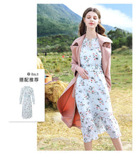 Load image into Gallery viewer, Spring 2009 New Women's Wear Pure Collar Tie Overcoat Double-breasted Extended Windswear 97138