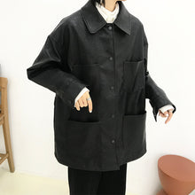 Load image into Gallery viewer, 2018 New Korean Version Loose Pure Pocket Locomotive Clothes Pu Leather Clothes Short Winter Leisure Outerwear Trendy 3087