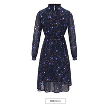 Load image into Gallery viewer, French Dresses Spring 2019 New Women's Suit Head Long Sleeve Printed Chiffon Dresses 63179