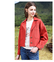 Load image into Gallery viewer, [ Journal of the Philippines] Woven lapel coat 2019 spring new women's single Breasted long-sleeved casual jacket 97137
