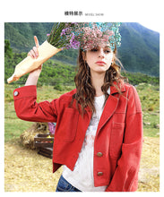 Load image into Gallery viewer, [ Journal of the Philippines] Woven lapel coat 2019 spring new women's single Breasted long-sleeved casual jacket 97137